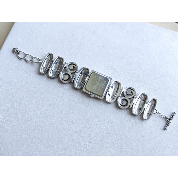 Brighton Mallorca Watch Silver Plated Vintage Retired Swirl Bracelet Toggle 7-8 - Picture 8 of 9